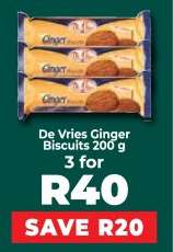 De Vries Ginger Biscuits 200 g