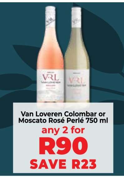 Van Loveren Colombar or Moscato Rosé Perlé 750 ml