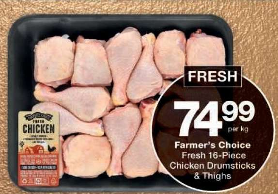 Farmer's Choice Fresh 16-Piece Chicken Drumsticks & Thighs