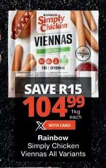 Rainbow Simply Chicken Viennas All Variants