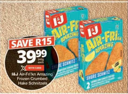 I&J Air-Fri'kn Amazing Frozen Crumbed Hake Schnitzels