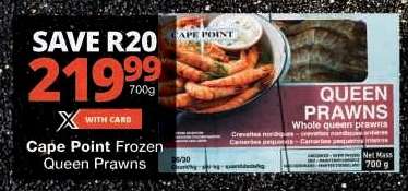 Cape Point Frozen Queen Prawns