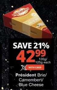 Président Brie/Camembert/Blue Cheese