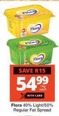Flora 40% Light/50% Regular Fat Spread