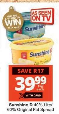 Sunshine D 40% Lite/60% Original Fat Spread