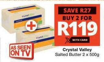 Crystal Valley Salted Butter 2 x 500g