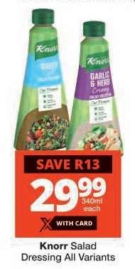KNORR SALAD DRESSING all variants