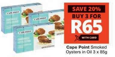 Cape Point Smoked Oysters in Oil
