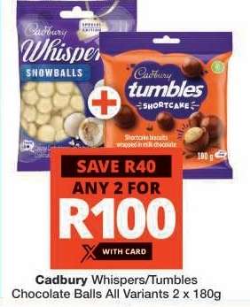 Cadbury Whispers/Tumbles Chocolate Balls