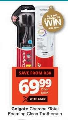 Colgate Charcoal/Total Foaming Clean Toothbrush