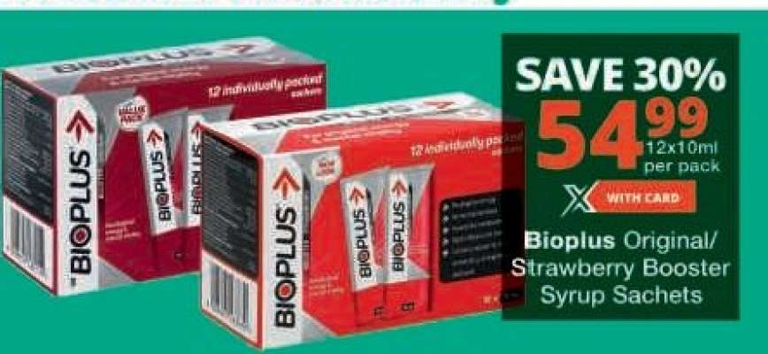 Bioplus Original/Strawberry Booster Syrup Sachets