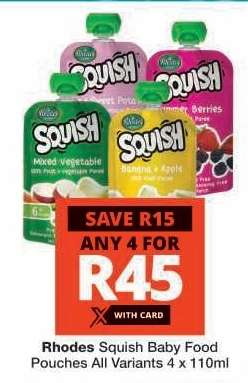 Rhodes Squish Baby Food Pouches