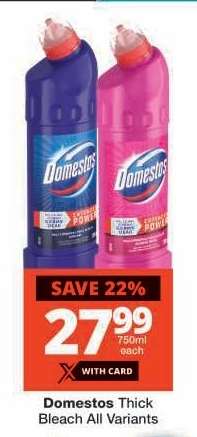 Domestos Thick Bleach All Variants
