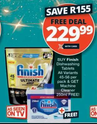 Finish Dishwashing Tablets + Machine Cleaner