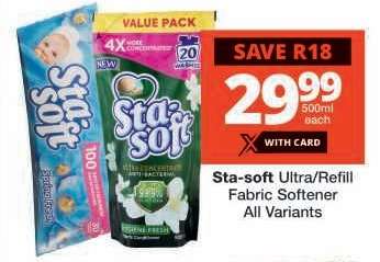 Sta-soft Ultra/Refill Fabric Softener