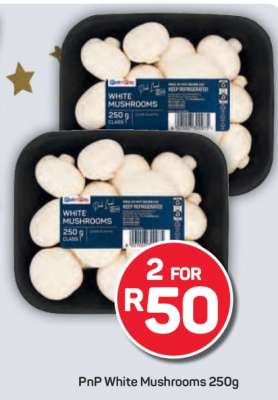 PnP White Mushrooms 250g