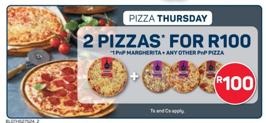 2 PIZZAS FOR R100