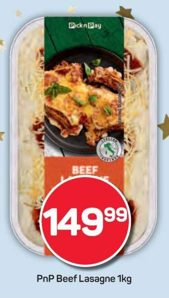 PnP Beef Lasagne 1kg