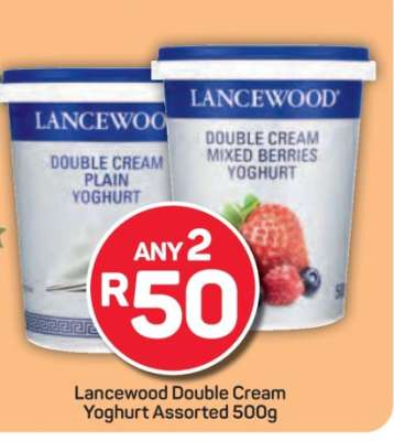 Lancewood Double Cream Yoghurt Assorted 500g
