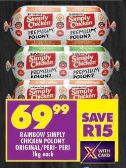 RAINBOW SIMPLY CHICKEN POLONY ORIGINAL/PERI-PERI