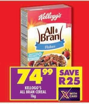 KELLOGG'S ALL BRAN CEREAL 1kg