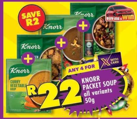 KNORR PACKET SOUP all variants 50g