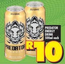 PREDATOR ENERGY DRINK 500ml each