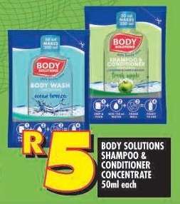 BODY SOLUTIONS SHAMPOO & CONDITIONER CONCENTRATE 50ml each