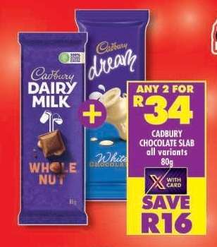 CADBURY CHOCOLATE SLAB all variants 80g