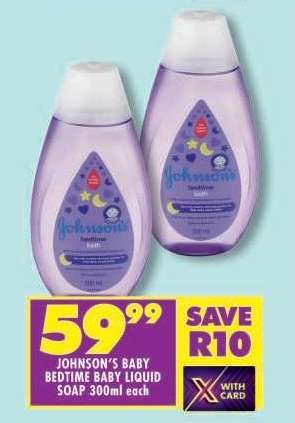 JOHNSON'S BABY BEDTIME BABY LIQUID SOAP 300ml each