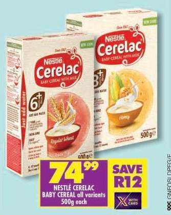 NESTLÉ CERELAC BABY CEREAL all variants 500g each