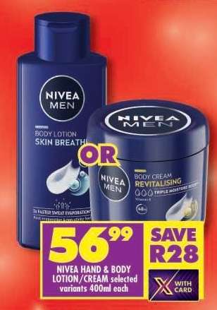 NIVEA HAND & BODY LOTION/CREAM selected variants 400ml each
