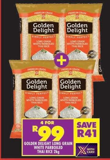 Golden Delight Long Grain White Parboiled Thai Rice 2kg