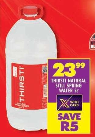 THIRSTI NATURAL STILL SPRING WATER 5ℓ