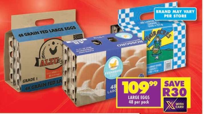 LARGE EGGS 48 per pack