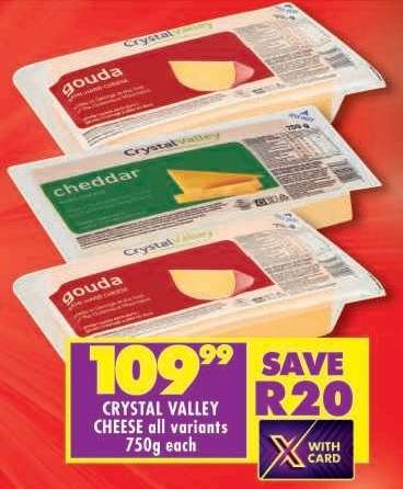 CRYSTAL VALLEY CHEESE all variants 750g each