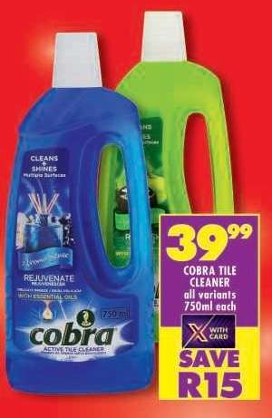 COBRA TILE CLEANER all variants 750ml each