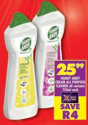 HANDY ANDY CREAM ALL PURPOSE CLEANER all variants 750ml each