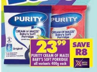 Purity Cream of Maize Baby's Soft Porridge