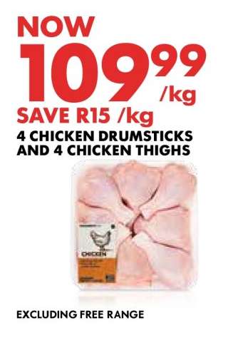 4 Chicken Drumsticks and 4 Chicken Thighs