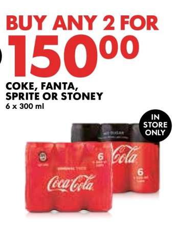 COKE, FANTA, SPRITE or STONEY