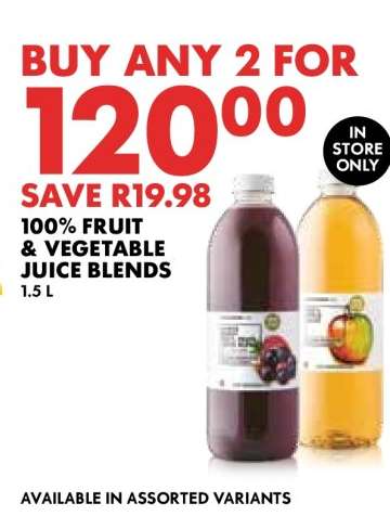 100% Fruit & Vegetable Juice Blends