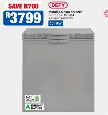 Defy Metallic Chest Freezer