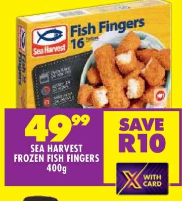 SEA HARVEST FROZEN FISH FINGERS 400g