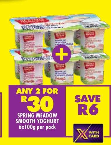 SPRING MEADOW SMOOTH YOGHURT 6x100g per pack