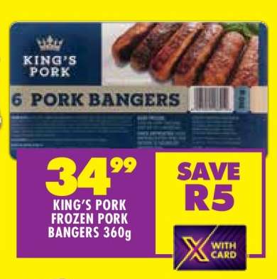 KING’S PORK FROZEN PORK BANGERS 360g