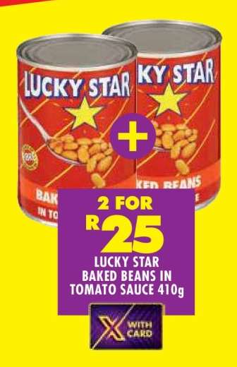 LUCKY STAR BAKED BEANS IN TOMATO SAUCE 410g