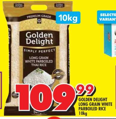 GOLDEN DELIGHT LONG GRAIN WHITE PARBOILED RICE 10kg