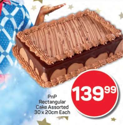 PnP Rectangular Cake Assorted 30 x 20cm Each