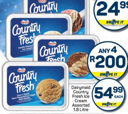 Dairymaid Country Fresh Ice Cream Assorted 1.8 Litre